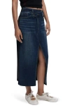 Desigual Mixed Media Denim Midi Skirt In Blue
