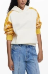 Desigual Mixed Media Hoodie In Yellow