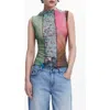 Desigual Mixed Print Mesh Tank In Multi
