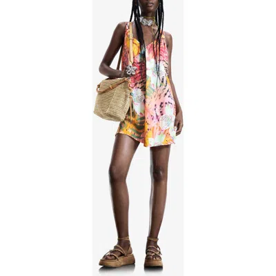 Desigual Mixed Print Romper In Multi