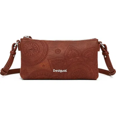 Desigual Mone Dejavu Faux Leather Wallet In Camel