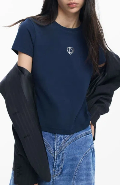 Desigual Monogram Cotton Graphic T-shirt In Blue