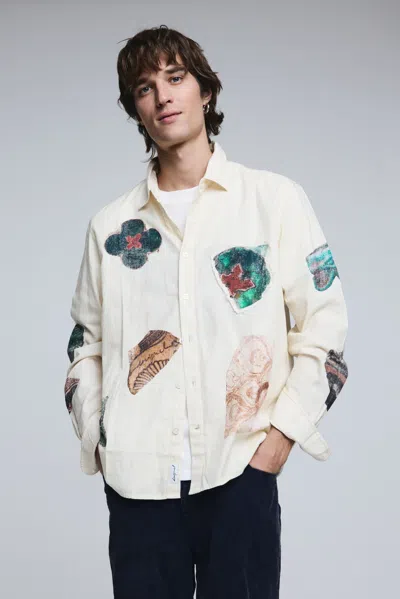 Desigual Mosaic Patch Shirt In White
