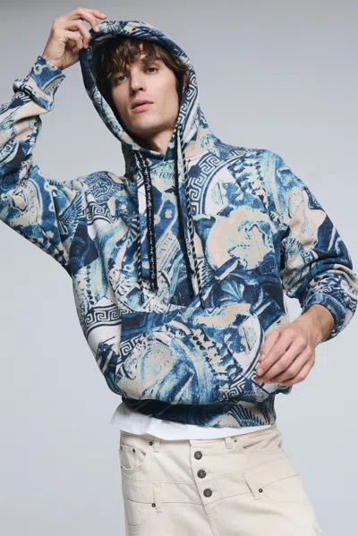Desigual Mosaic Sweatshirt In Blue