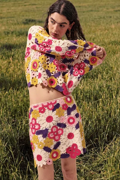 Desigual Multicolor Crochet Sweater