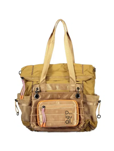 Desigual Multi-pocket Convertible Backpack In Brown