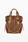 Desigual Multi-position Backpack With Drawstrings In Burgundy