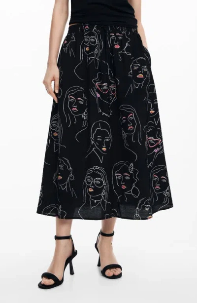 Desigual Nanning Print Skirt In Black