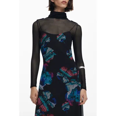 Desigual Nero Polyester Woman Dress In Black