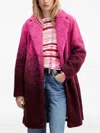 Desigual Notched-lapels Coat In Pink