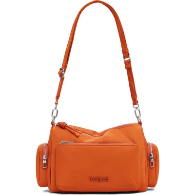 Desigual Nylon Shoulder Bag In Orange