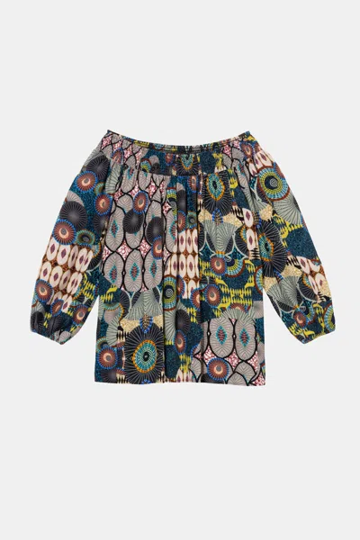 Desigual Off Shoulder Blouse In Material Finishes