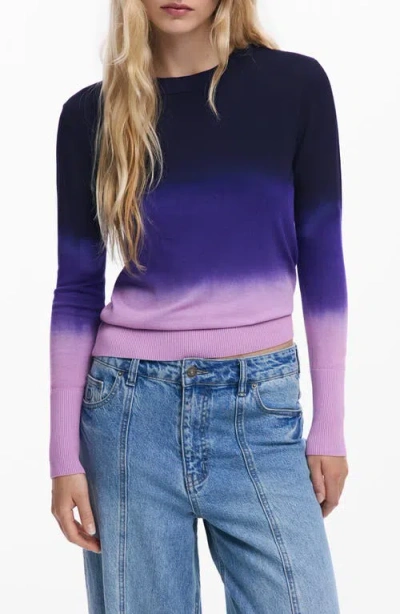 Desigual Ombré Fine Gauge Crewneck Sweater In Multi