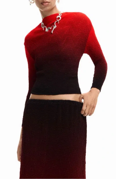 DESIGUAL DESIGUAL OMBRÉ TEXTURE KNIT TOP
