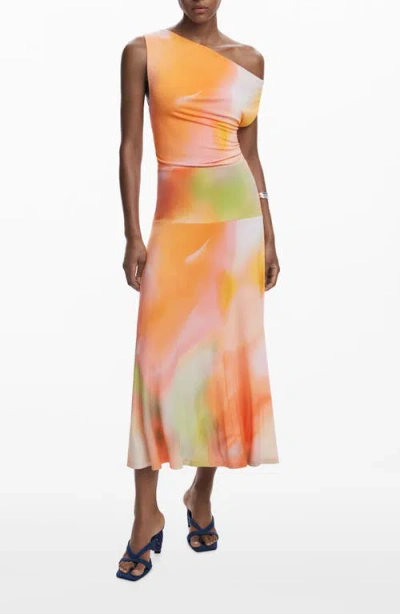 DESIGUAL DESIGUAL ONE-SHOULDER MIDI DRESS