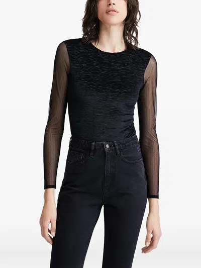 Desigual Open-back Textured Top In Black