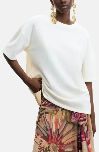 Desigual Oversize Cotton Blend T-shirt In White