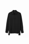 Desigual Oversize Macramé Shirt In Black