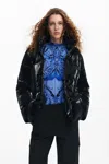 Desigual Padded Coat With Hood In Black