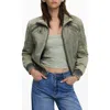 Desigual Padded Crop Jacket In Green