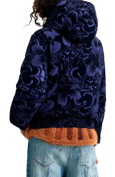 Desigual Padded Short Coat In Blue