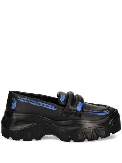 Desigual Paint-splatter Chunky Loafers In Black