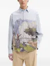 Desigual Painting Striped Shirt In Blue