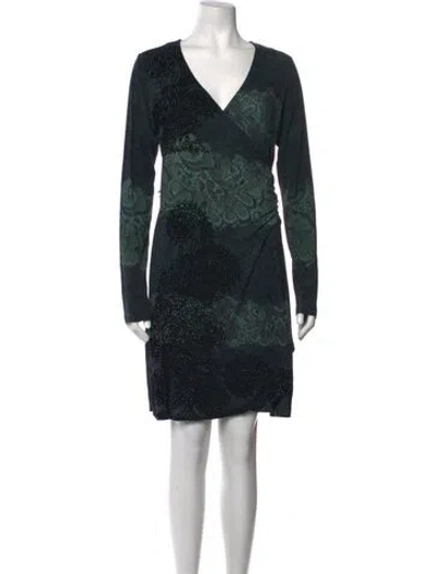 Pre-owned Desigual Paisley Print Mini Dress W/ Tags In Green