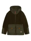 Desigual Panelled Hooded Jacket In Brown