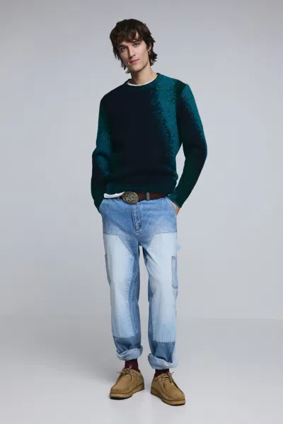 Desigual Patch Jeans In Blue