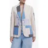 Desigual Patchwork Blazer In Neutral