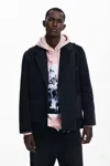 Desigual Patchwork Blazer In Black