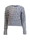 Desigual Patchwork Cable-knit Sweater In Blue