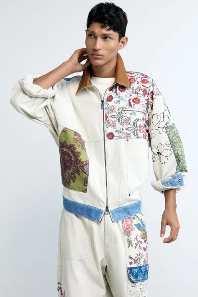 Desigual Patchwork Coat In White