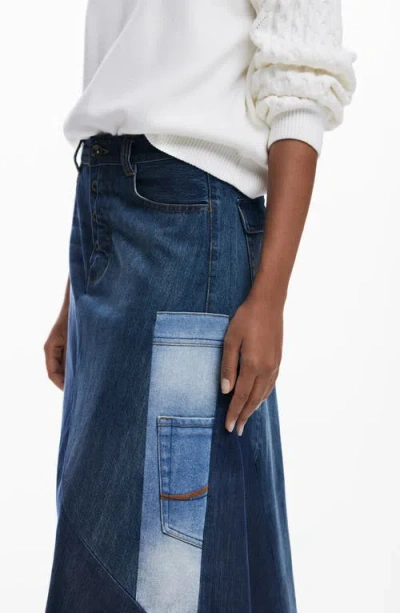 DESIGUAL DESIGUAL PATCHWORK DENIM SKIRT