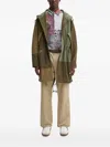 Desigual Patchwork Hooded Parka In Multi