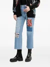 Desigual Patchwork Jeans In Blue