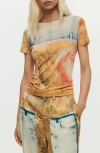 Desigual Patchwork Pattern T-shirt In Multi