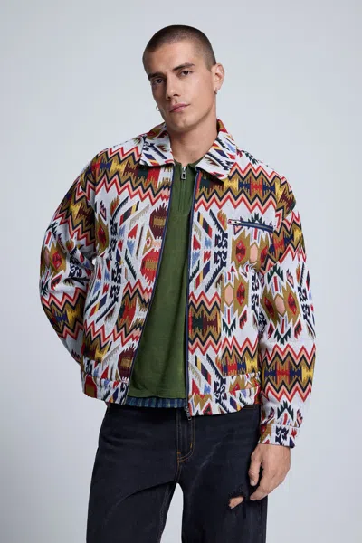 Desigual Patchwork Print Jacket In Multi