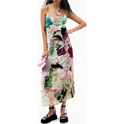 Desigual Patchwork Print Slipdress In Multi