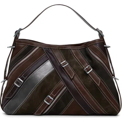 Desigual Patchwork Shoulder Bag In Brown