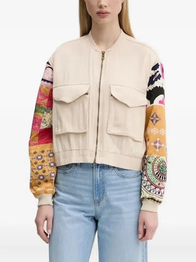 DESIGUAL PATCHWORK-SLEEVE BOMBER JACKET