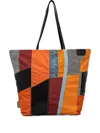 Desigual Patchwork Tote Bag In Orange