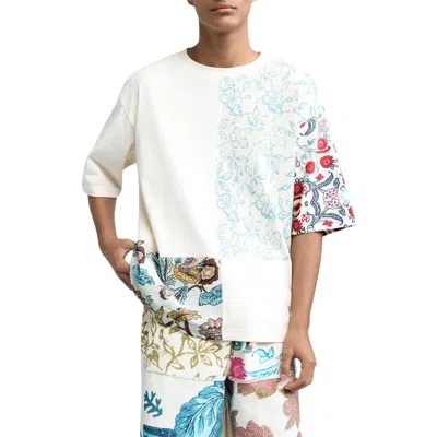 Desigual Patchwork T-shirt In Off White