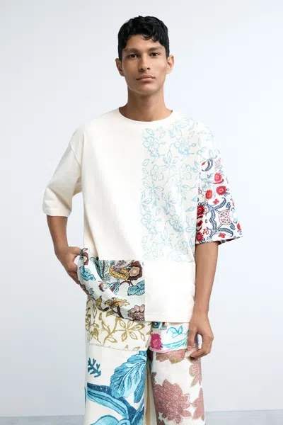 Desigual Patchwork T-shirt In White
