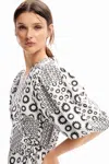 Desigual Patchwork Wrap Blouse In Black