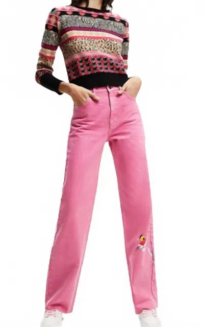 Desigual Pattern Sweater In Multi Color