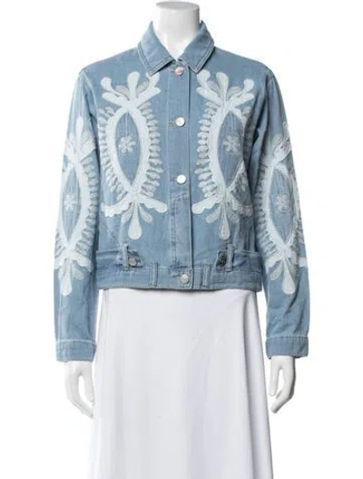 Pre-owned Desigual Patterned Denim Jacket In Blue