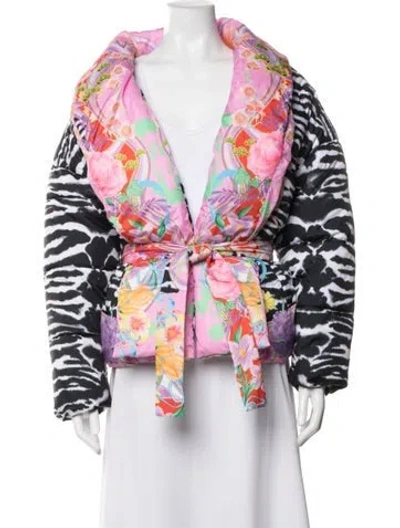 Pre-owned Desigual Patterned Down Coat W/ Tags In Multicolor