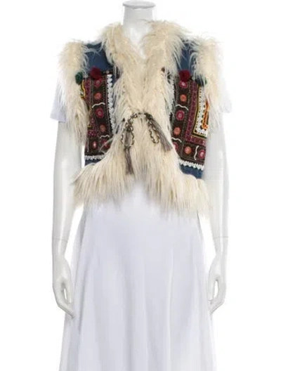 Pre-owned Desigual Patterned Vest In Neutral